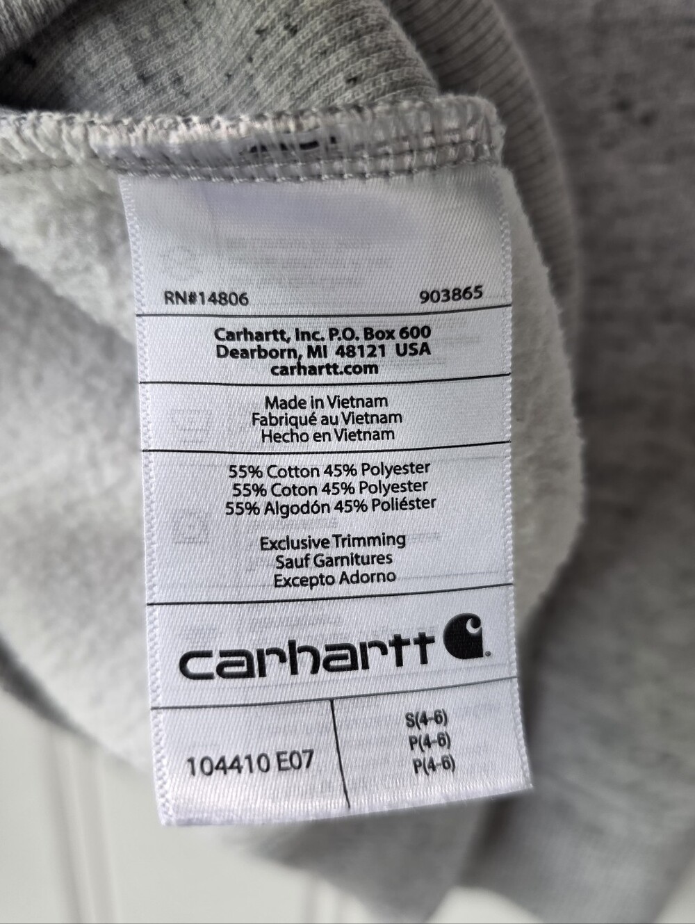 Carhartt Clarksburg Crewneck Sweatshirt Grey 104410-E07 Small (4-6) - Picture 8 of 9